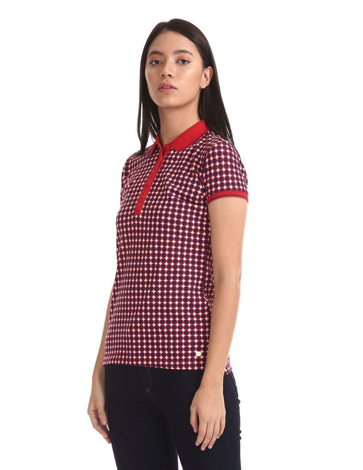 U.S. Polo Assn. Women Red Casual Wear T-Shirt